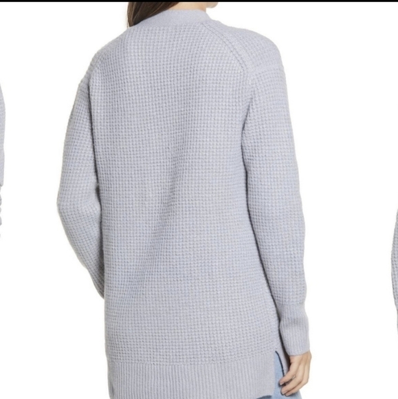 Caslon Open Front Cardigan Sweater Pockets LONG Sleeves In Grey Size S NWT - Picture 7 of 11